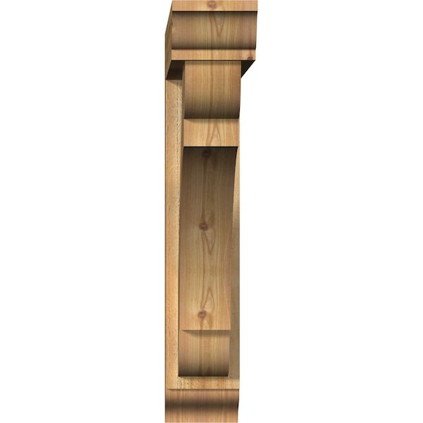 Olympic Traditional Rough Sawn Bracket W/ Offset Brace, Western Red Cedar, 6W X 32D X 32H